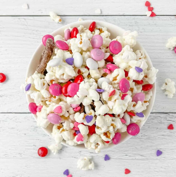 Valentine's Day Popcorn Snack Mix - Barefoot In The Pines