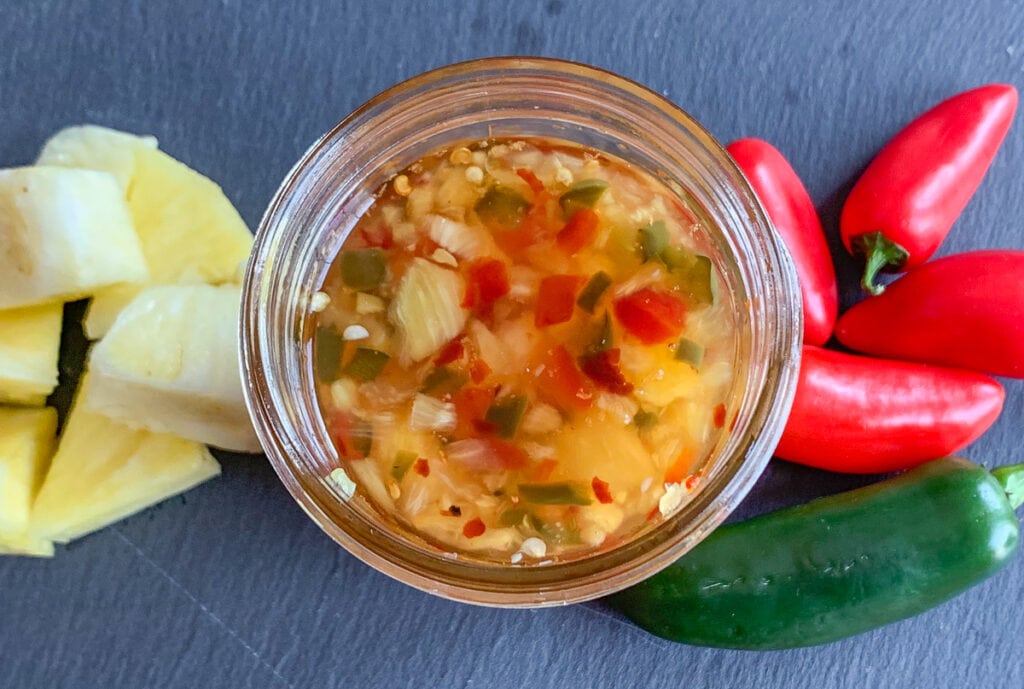 Hot Pepper Jelly with Pineapple and Red Bell Pepper