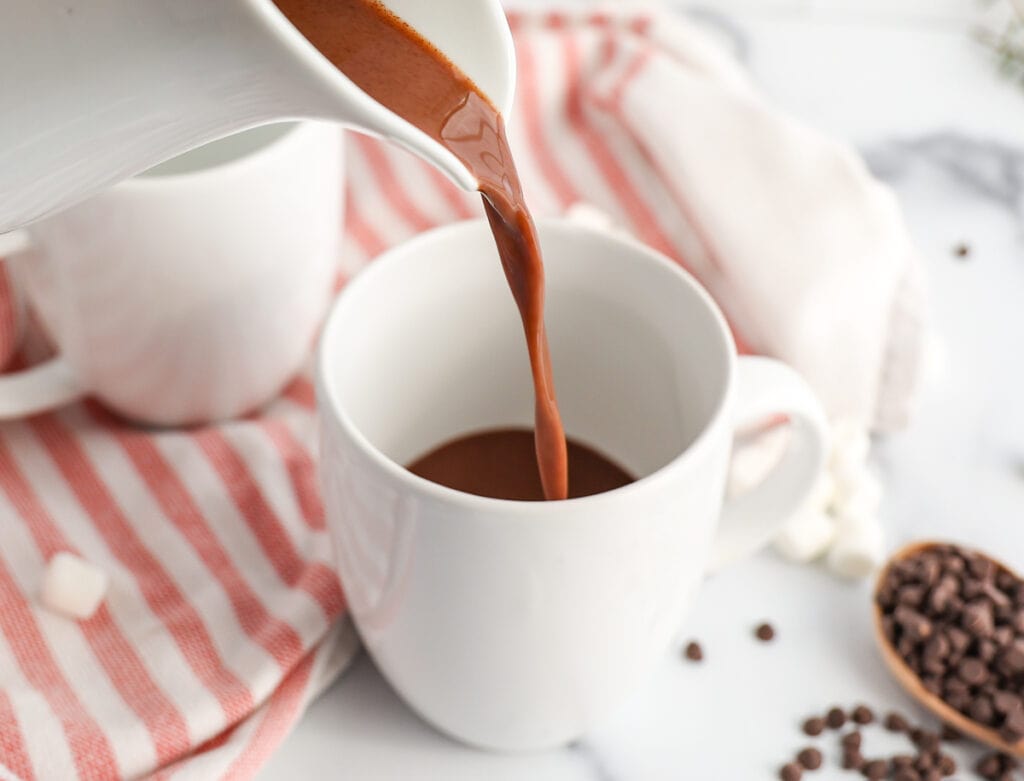 Pouring The Hot Chocolate Into a Mug