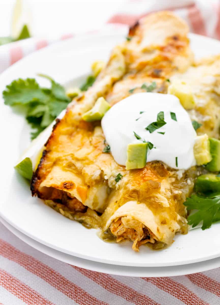 Easy Chicken enchiladas with green chiles